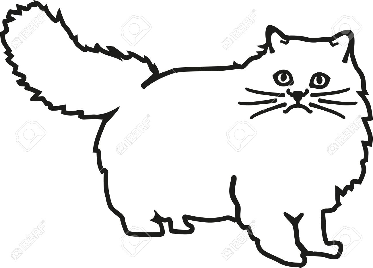 1300x933 Persian Cat Contour Royalty Free Cliparts, Vectors, And Stock