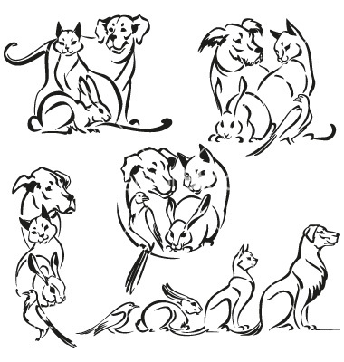 380x400 Dog Cat Rabbit And Bird On Vectorstock Logos Dog