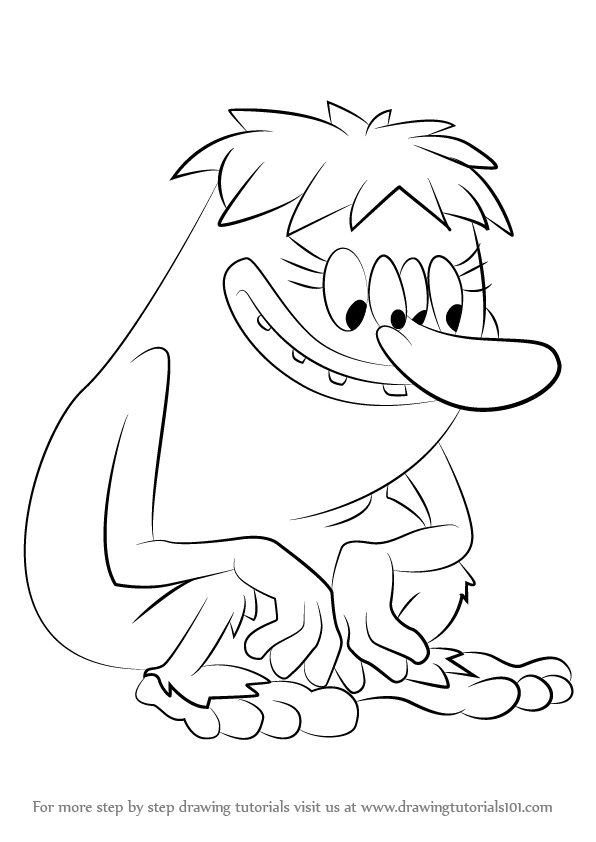 596x842 Learn How To Draw Mom From Catdog (Catdog) Step By Step Drawing