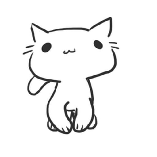 512x512 Cute Cat Drawing