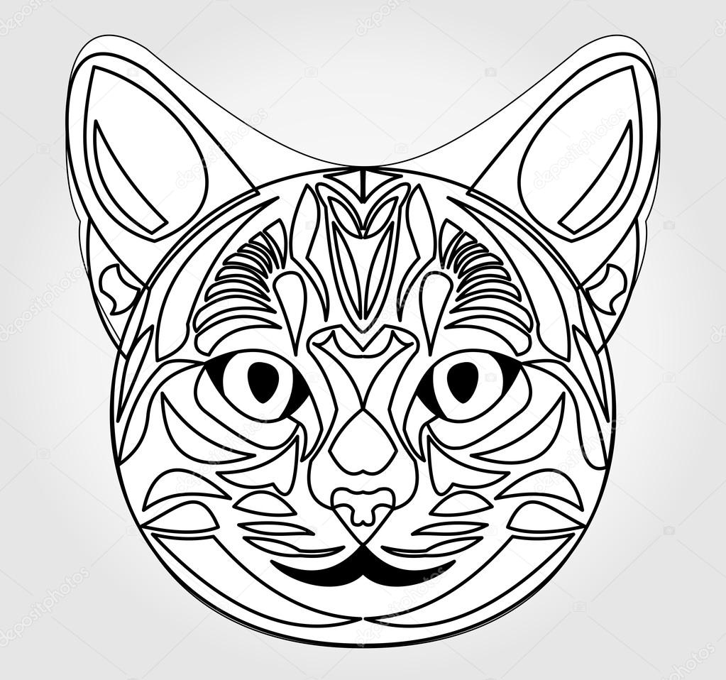 1023x958 Cat Head Drawing. Symbol Of Sun God. Egyptian Mythology Symbol