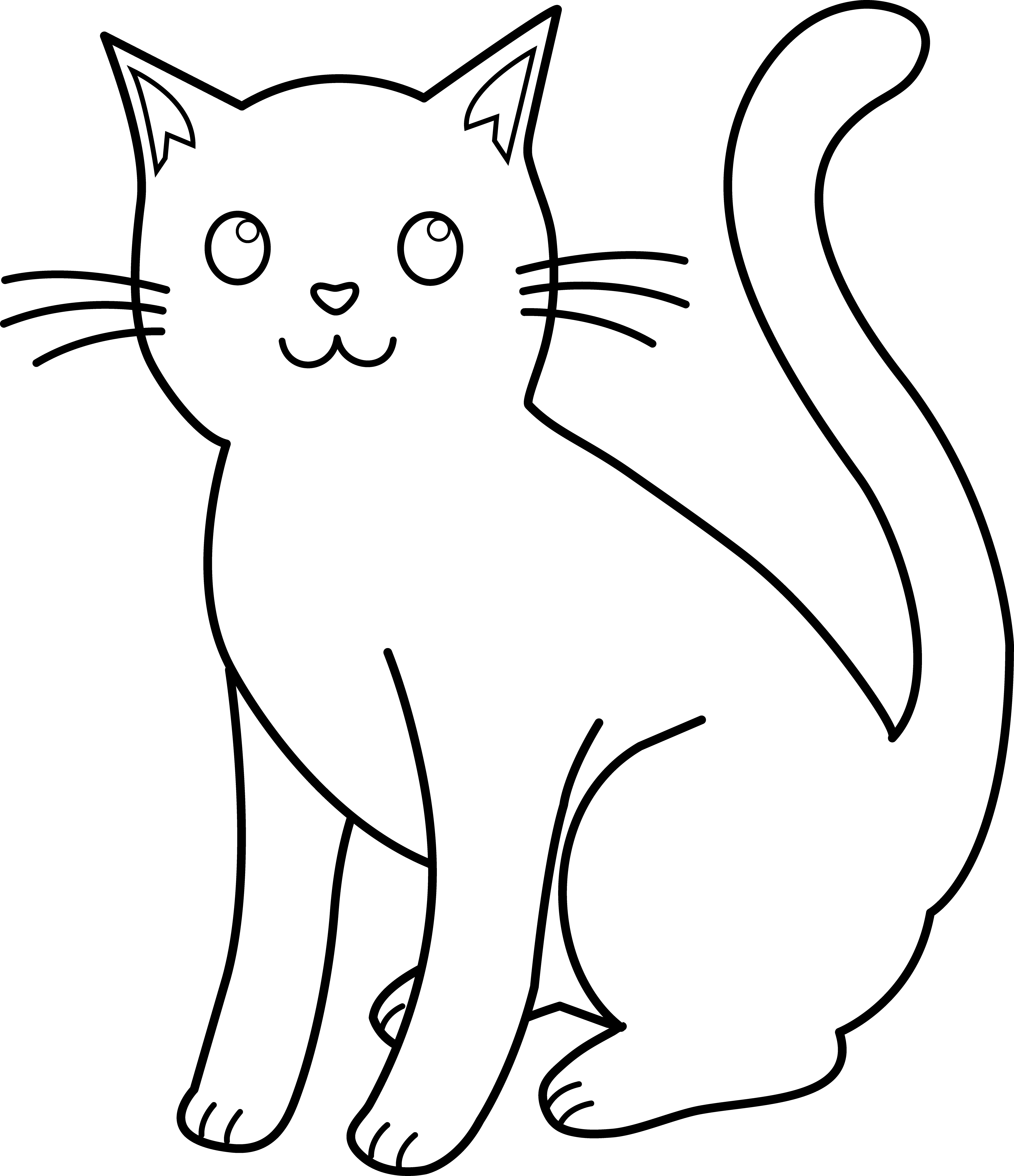 4373x5072 Black And White Cat Lineart