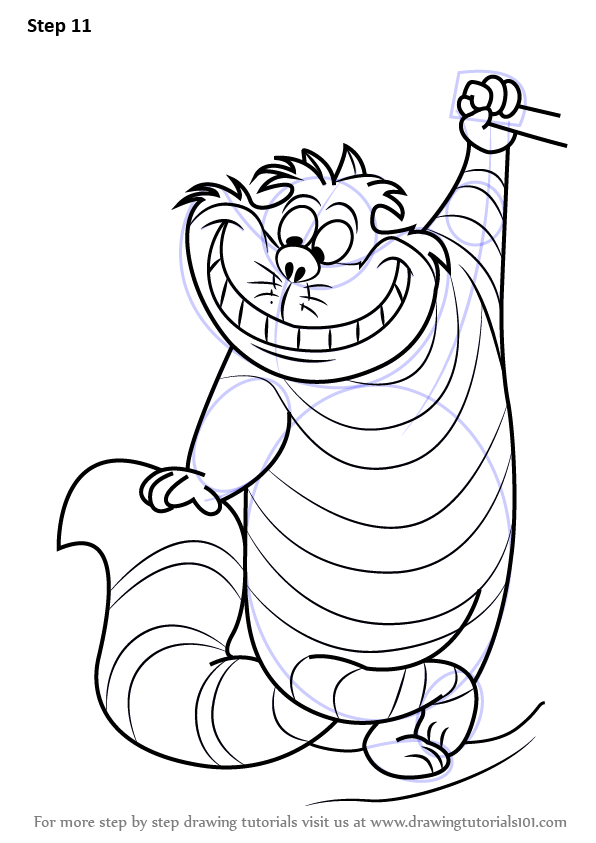 596x843 Learn How To Draw Cheshire Cat From Alice Wonderland (Alice