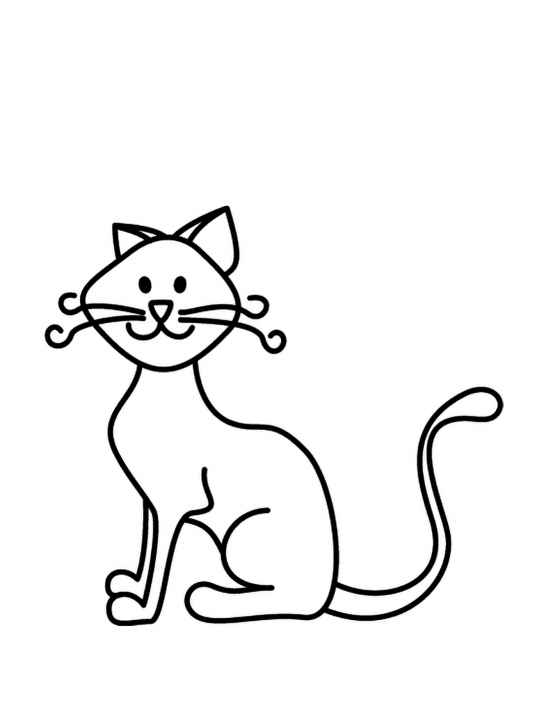 791x1024 Simple Cat Drawing Simple Cat Drawing Clipart Best