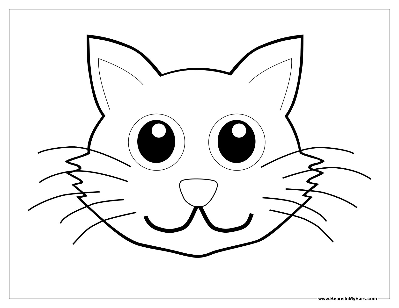 1650x1275 Cat Face Coloring Pages Color Bros