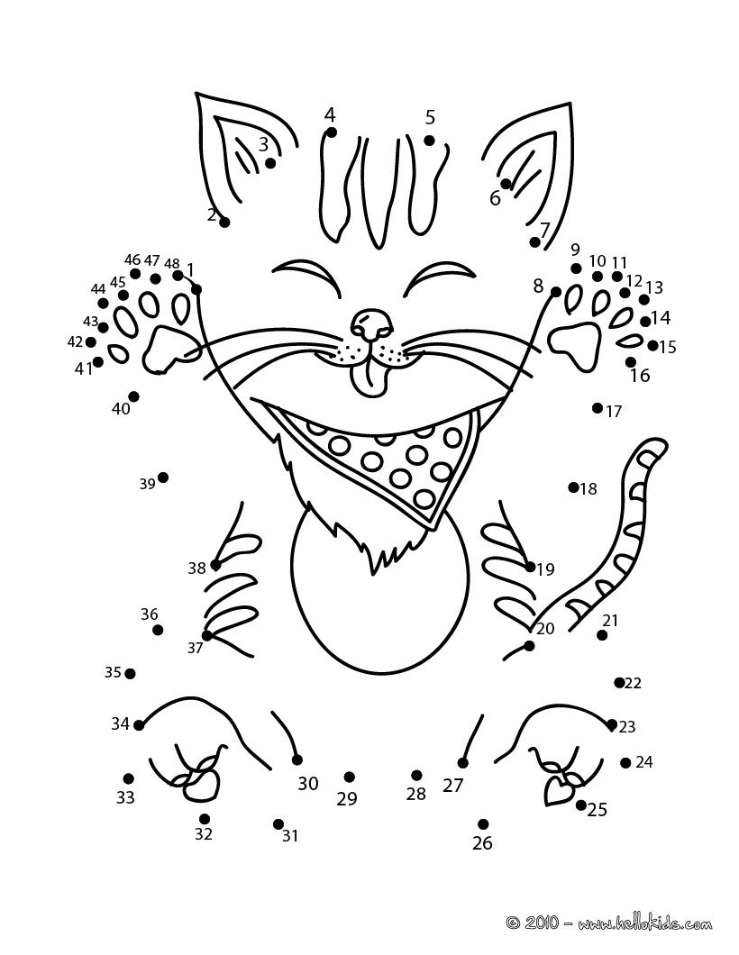 820x1060 Funny Cat Dot To Dot Game Printable Connect The Dots Game