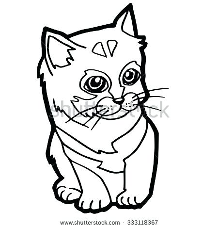 450x470 Luxury Cat Coloring Pages For Kids Print Kitty A Simple Drawing