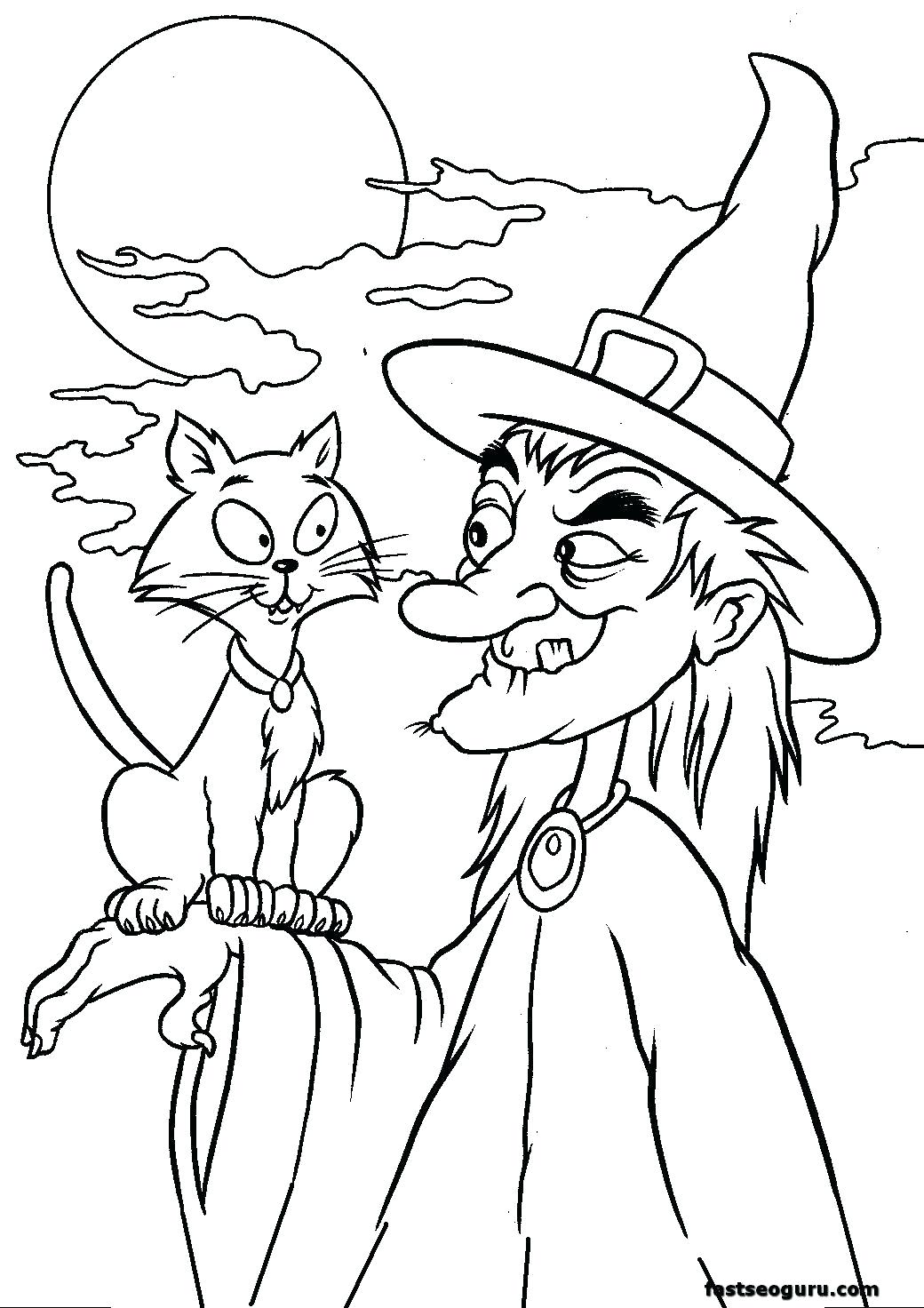 1040x1472 Coloring Cat Coloring Pages For Kids Printable Witch