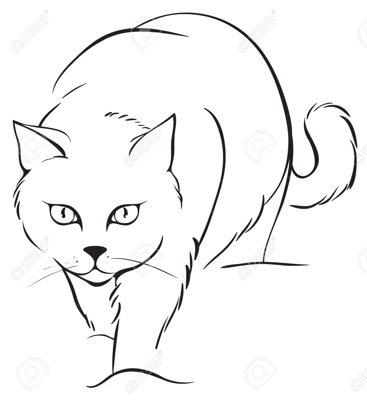 1187x1300 Outline Cat Royalty Free Cliparts, Vectors, And Stock Illustration