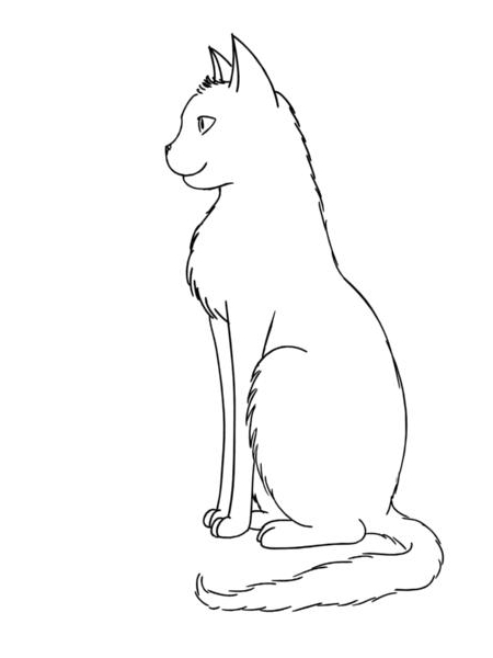450x600 Cat Sitting Outline By Gedankenfrei25