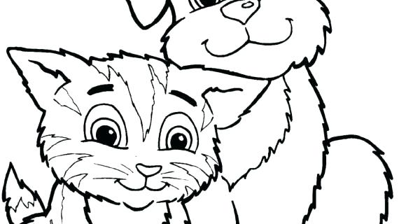 570x320 Coloring Pages Of Dogs 13 Together With Dog And Cat Coloring Pages