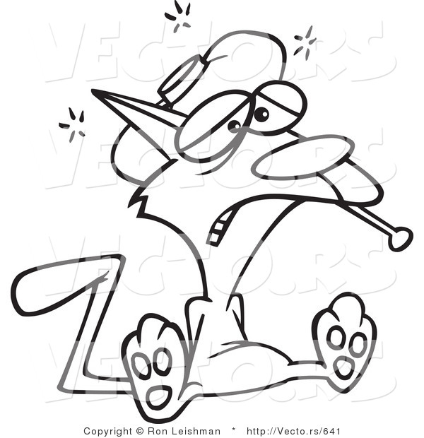 600x620 Vector Of A Sick Cartoon Cat With A Fever