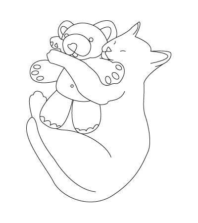 400x450 Christmas Cat Drawing Childrens Drawings