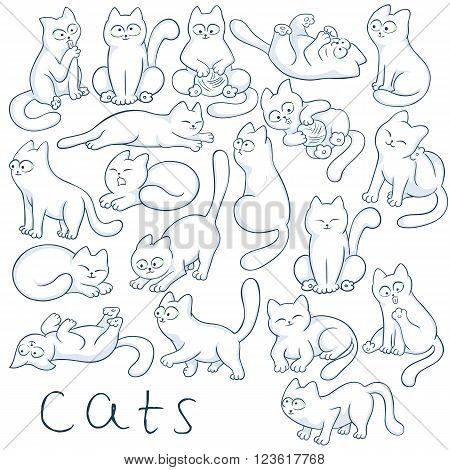450x470 Vector Hand Drawn Set Cats Vector Amp Photo Bigstock