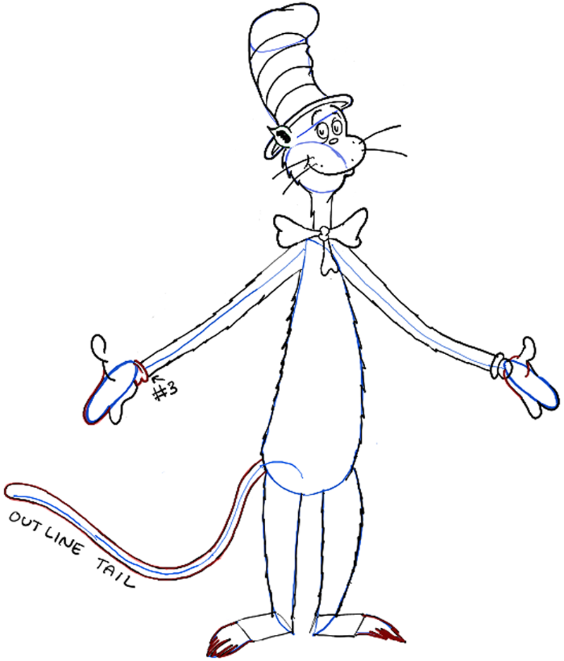 800x937 How To Draw The Cat In The Hat In Easy Step By Step Drawing