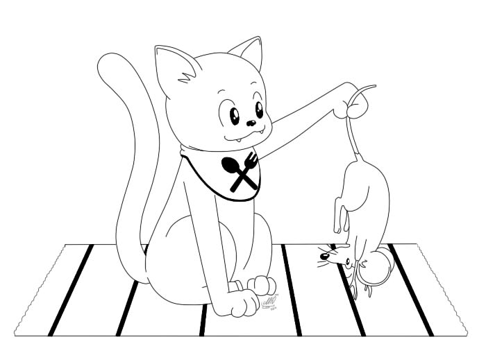 700x525 Cat Eat Mouse By Kseniyamyu