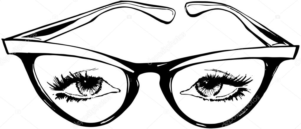 1022x438 Cat Eye Glasses Stock Vector Retroclipart