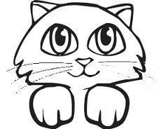 230x184 Cat Face Drawing Clipart