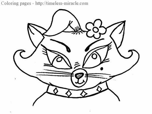 600x450 Coloring Page Cat Face
