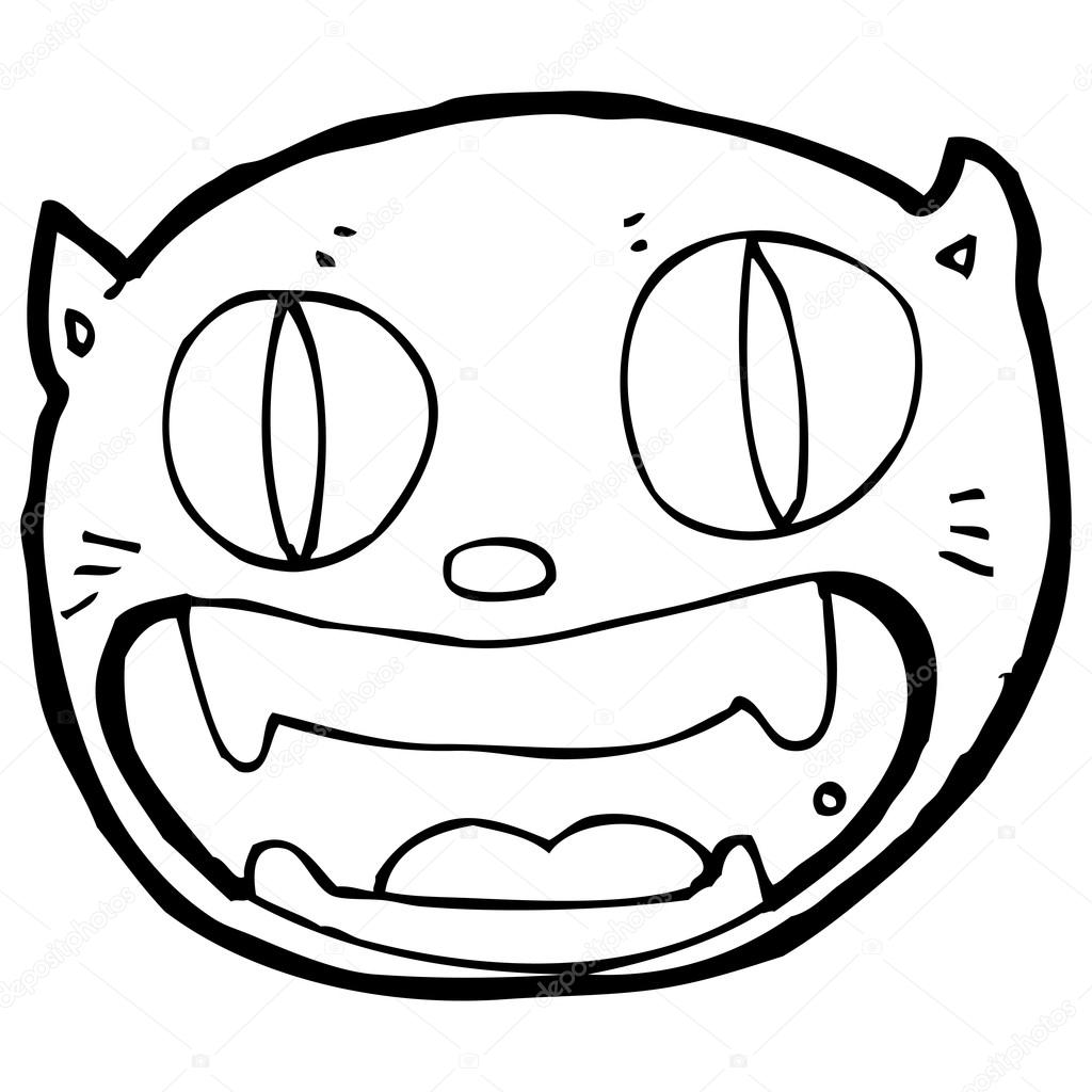 1024x1024 Funny Cartoon Cat Face Stock Vector Lineartestpilot
