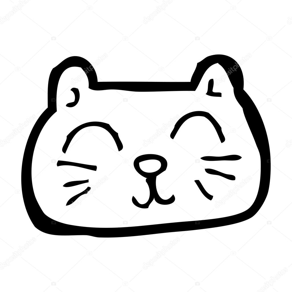 1024x1024 Cartoon Happy Cat Face Stock Vector Lineartestpilot