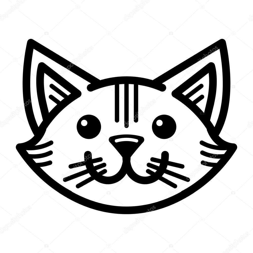 1024x1024 Cat Face Vector Cartoon Stock Vector Briangoff