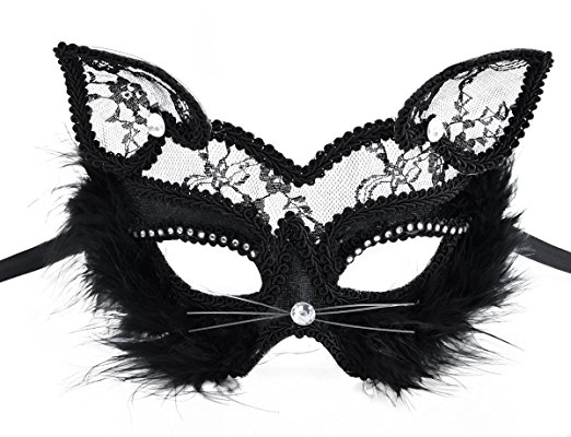522x400 Kapmore Masquerade Mask Halloween Ball Eye Cat Women Mask Half