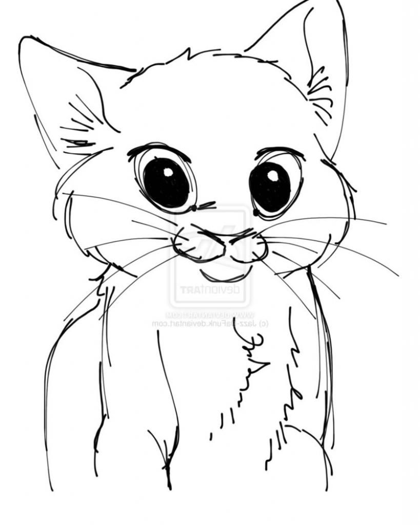 819x1024 Easy Cat Face Drawing