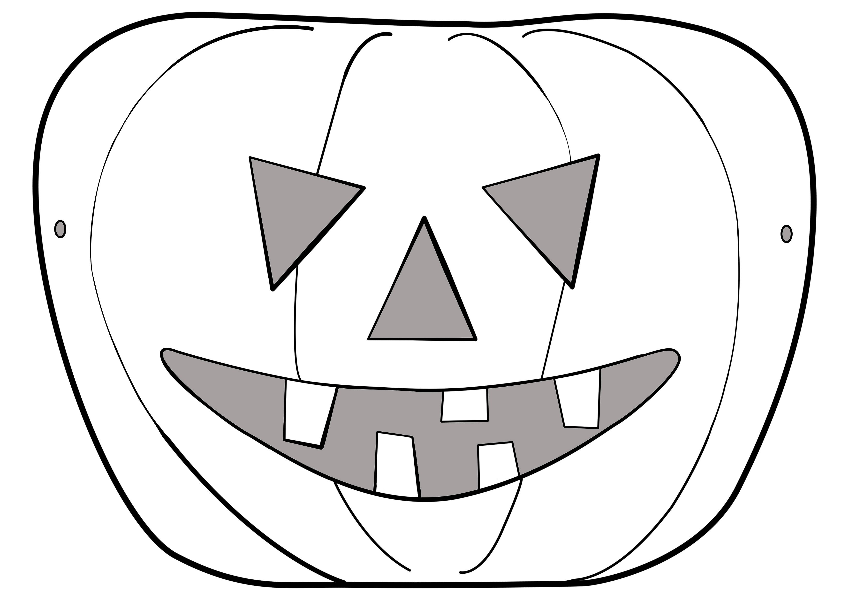 3508x2480 Drawn Mask Halloween Mask