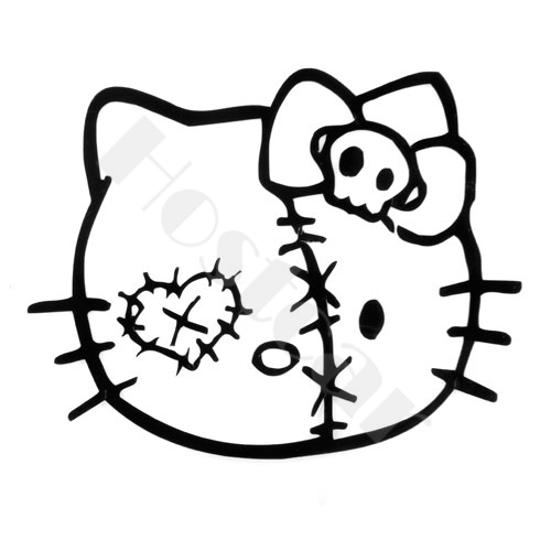 500x500 5.8monster Zombie Hello Kitty Skull Patch Vinyl Decal Car Window