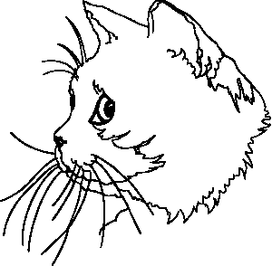 300x294 Cat Face Outline Clip Art