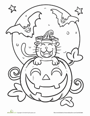 301x385 Halloween Cat Worksheet