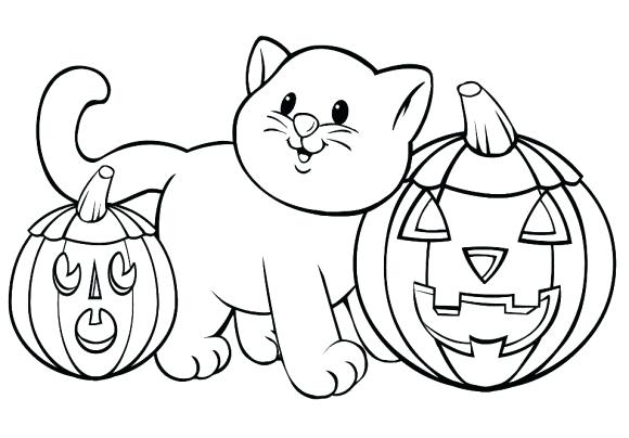 580x404 Halloween Cats Coloring Pages Cat Coloring Pages Cute Kitty Cat