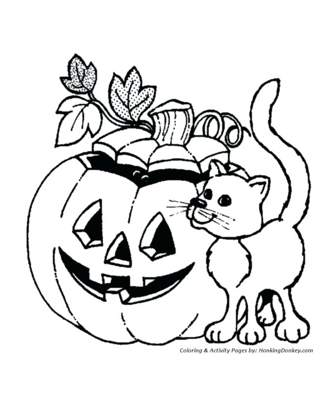 670x820 Halloween Coloring Page Pumpkin Coloring Pages Pumpkin And Cat