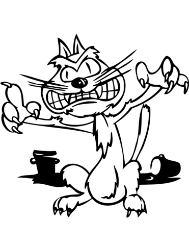 371x480 Scary Halloween Cat Coloring Page Free Printable Coloring Pages