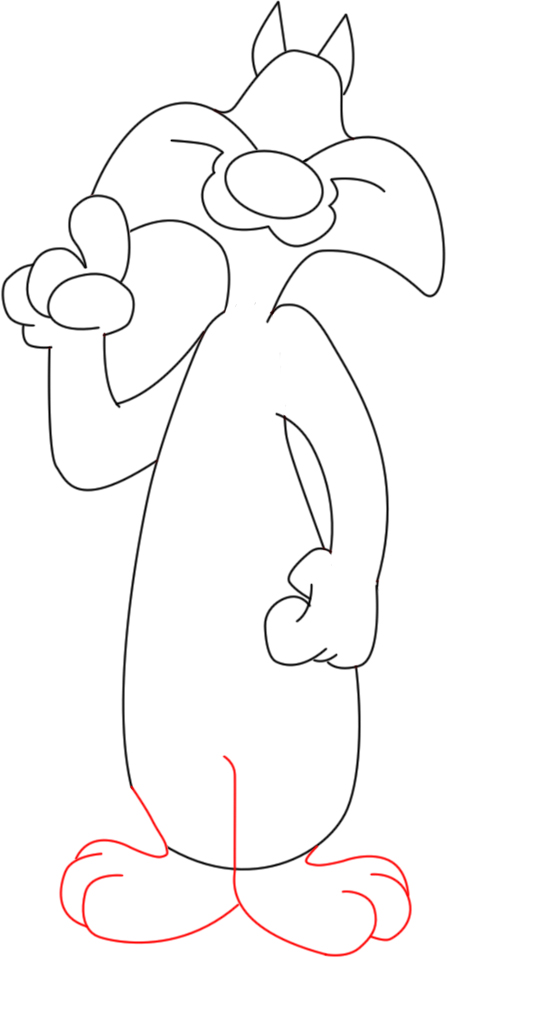 536x1025 How To Draw Sylvester The Cat