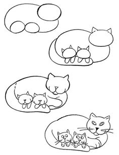 236x308 Drawn Cat Step By Step