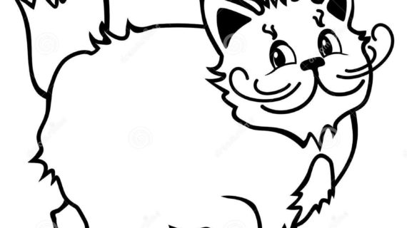 570x320 Simple Line Drawing Of A Cat Cute Cat. Simple Line Drawing