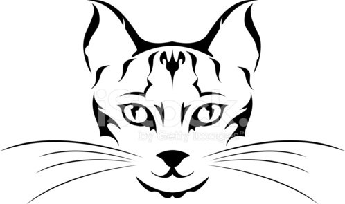 498x295 Cat Head Tattoo For You Design Premium Clipart
