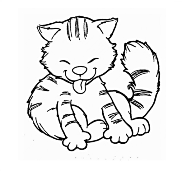 585x550 Cat Drawings Template Free Pdf Documents Format Download