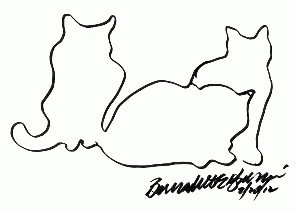 973x700 Outline Of Cat 388655