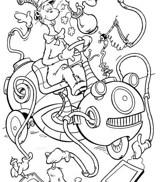 526x600 Cat In The Hat Pictures To Color Super Cute Cat With Hat Coloring