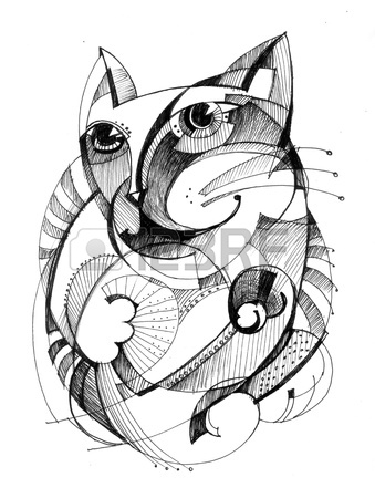 339x450 Abstract Drawing Black Ink With Unusual Structure