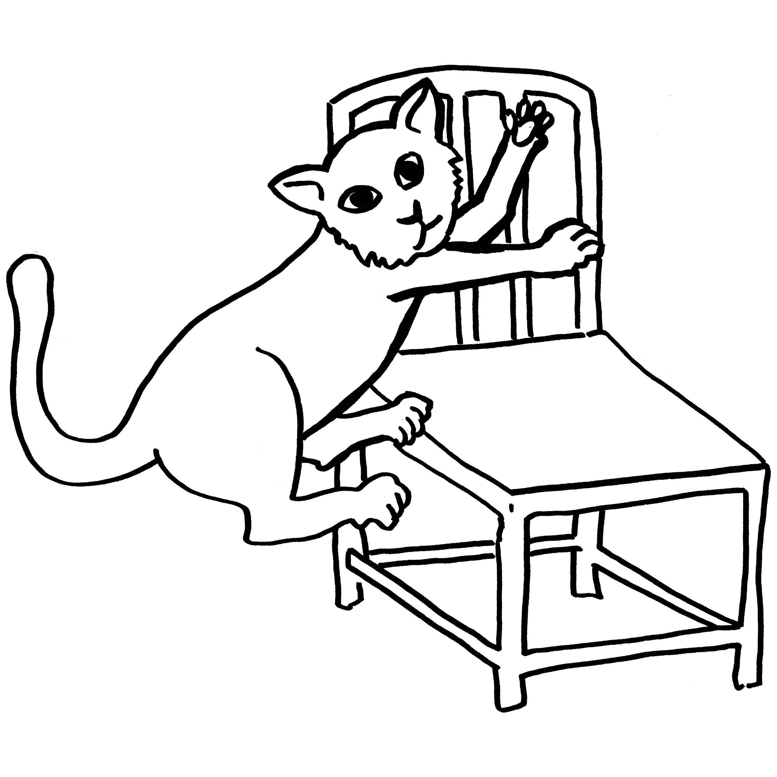 2560x2560 Free Cat Jumping Into The Seat Coloring Sheets Printable