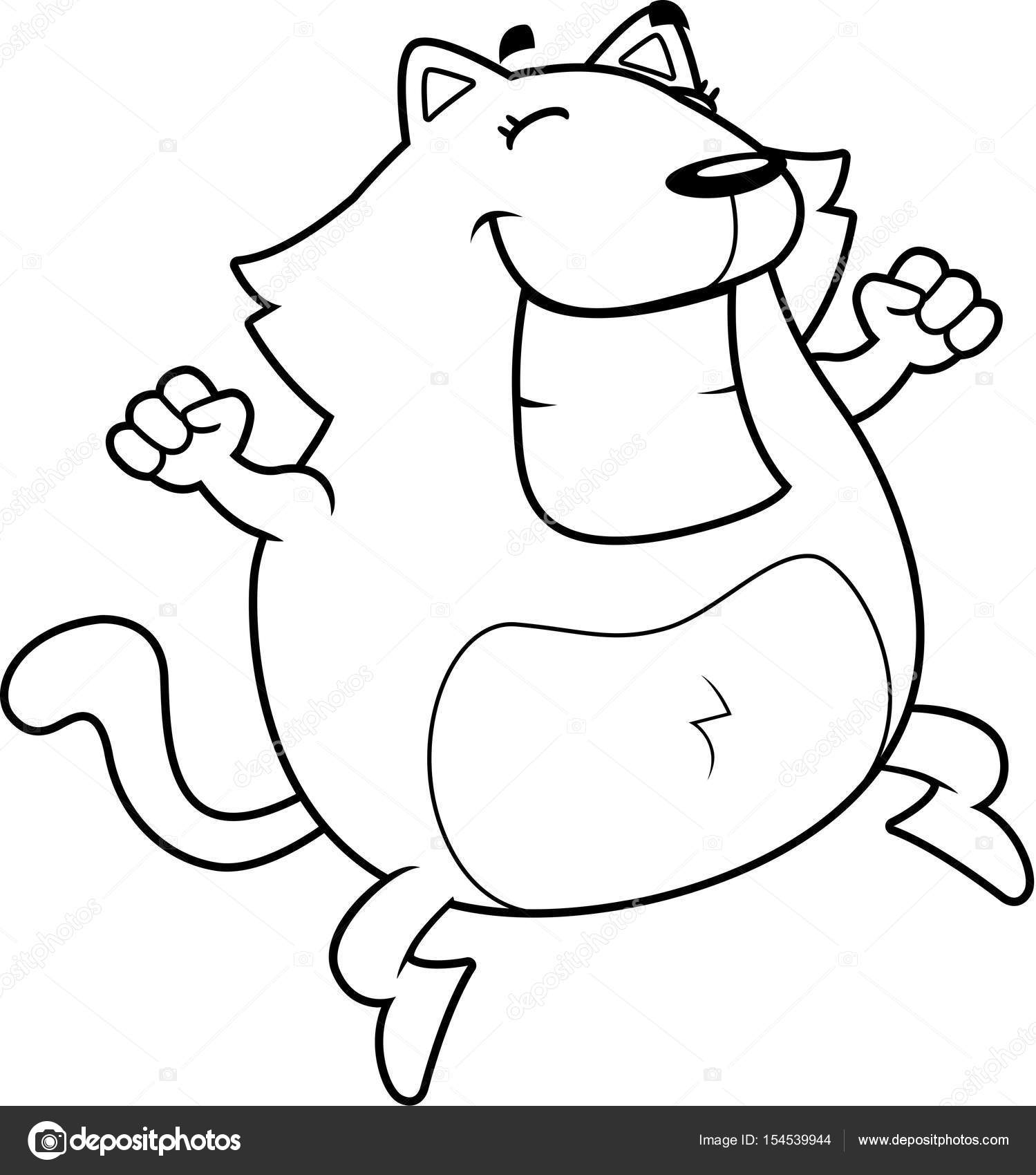 1499x1700 Cartoon Cat Jumping Stock Vector Cthoman