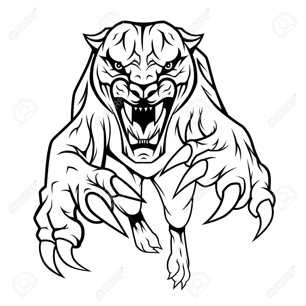 1300x1300 Jumping Wild Cat Royalty Free Cliparts, Vectors, And Stock
