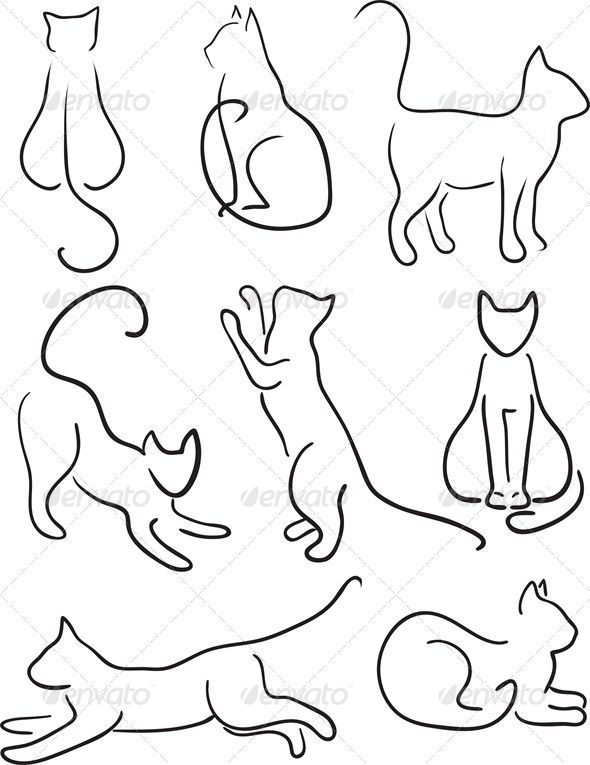 590x765 Cat Jumping Drawing Art, Black, Cat, Clip, Collection, Contour