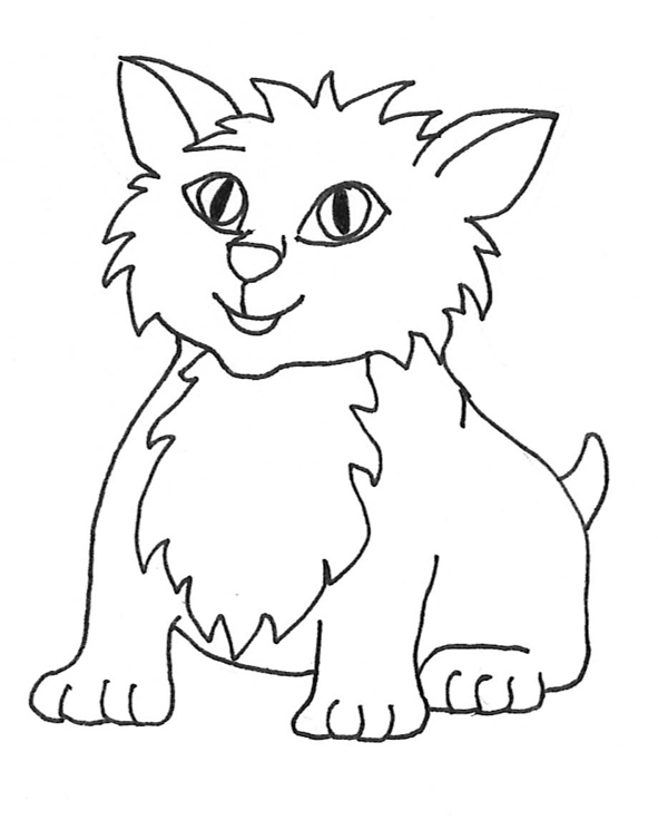 591x745 Feline Clipart Black And White
