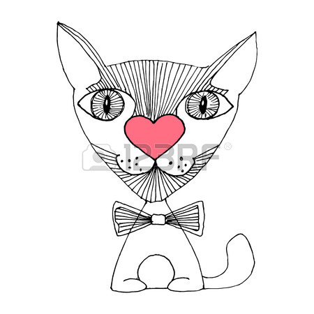 450x450 Heart Cats Love Vector Illustration Royalty Free Cliparts, Vectors
