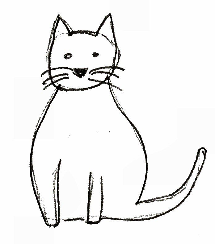 696x791 Simple Cat Drawings Sample Files Drawing Clip